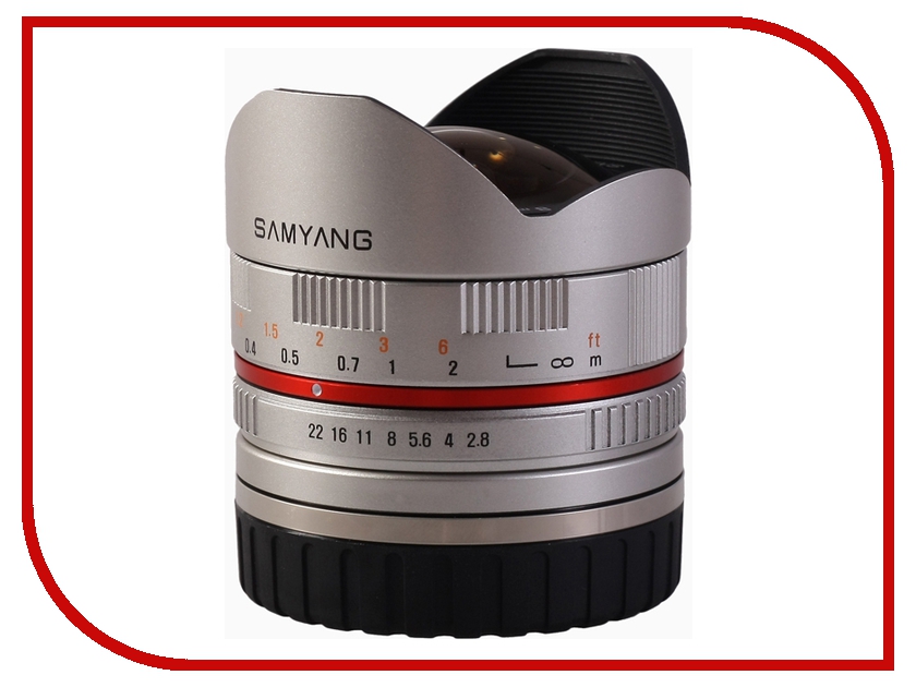  Samyang Sony E NEX MF 8 mm F / 2.8 Fish-eye UMC Silver