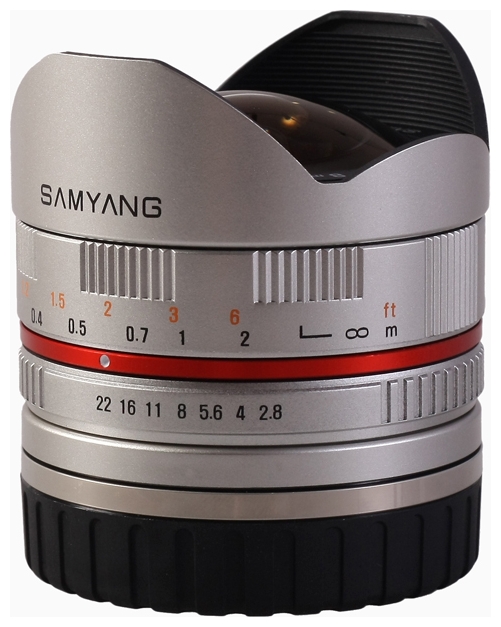 Samyang Объектив Samyang Sony E NEX MF 8 mm F/2.8 Fish-eye UMC Silver