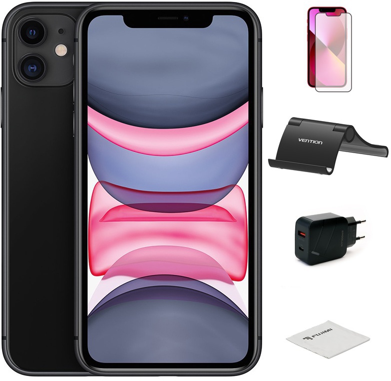 Сотовый телефон APPLE iPhone 11 - 128Gb Black новая комплектация MHDH3RU/A Выгодный набор + серт. 200Р!!!