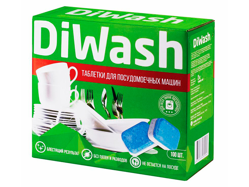 Таблетки для посудомоечных машин DiWash 100шт
