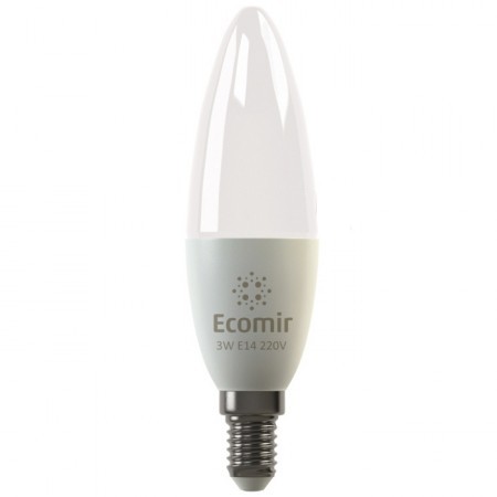 Ecomir - Лампочка Ecomir E14 3W 3000K 220V матовая, желтый свет, экв. 30W 42890