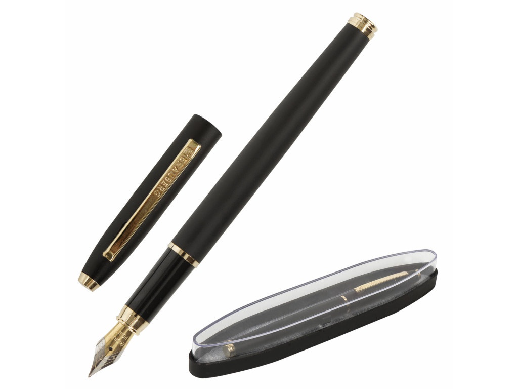 Ручка перьевая Brauberg Brioso корпус Black-Gold, стержень Blue 143467