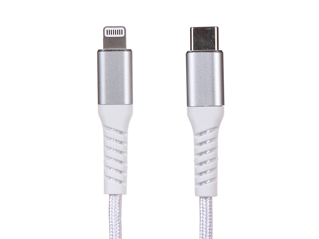 Аксессуар Qumo USB - Lightning MFI 1.0m Silver-White 24508