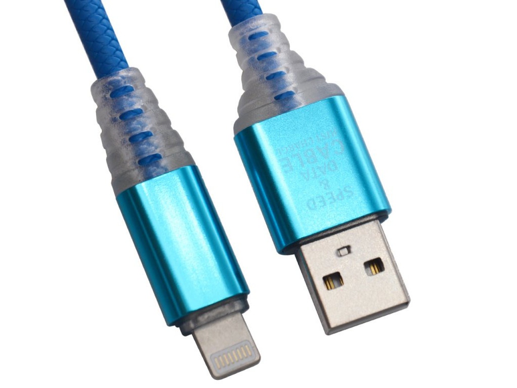 Аксессуар Liberty Project USB - Lightning LED TPE 1m Blue 0L-00038868