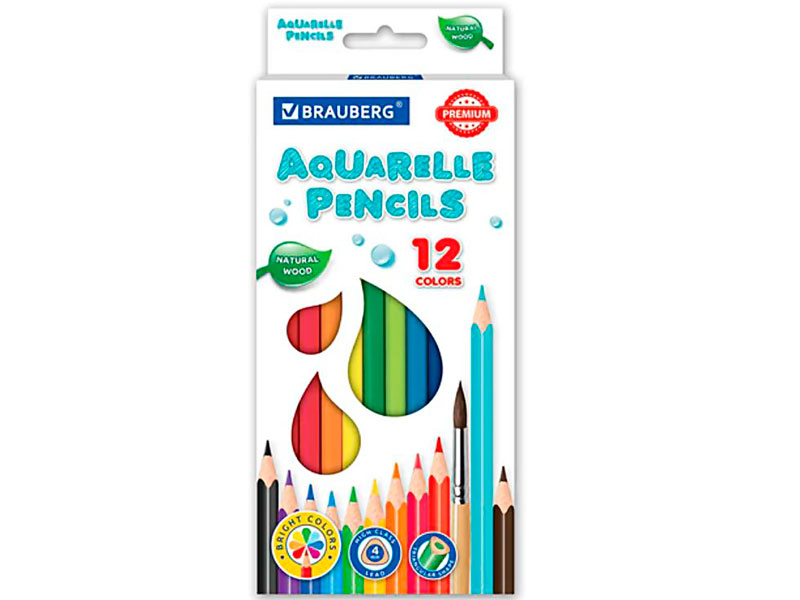 Карандаши цветные Brauberg Premium Aquarelle 12 цветов 181671, Premium Aquarelle 181671
Карандаши цветные Brauberg Premium Aquarelle 12 цветов 181671, Premium Aquarelle 181671