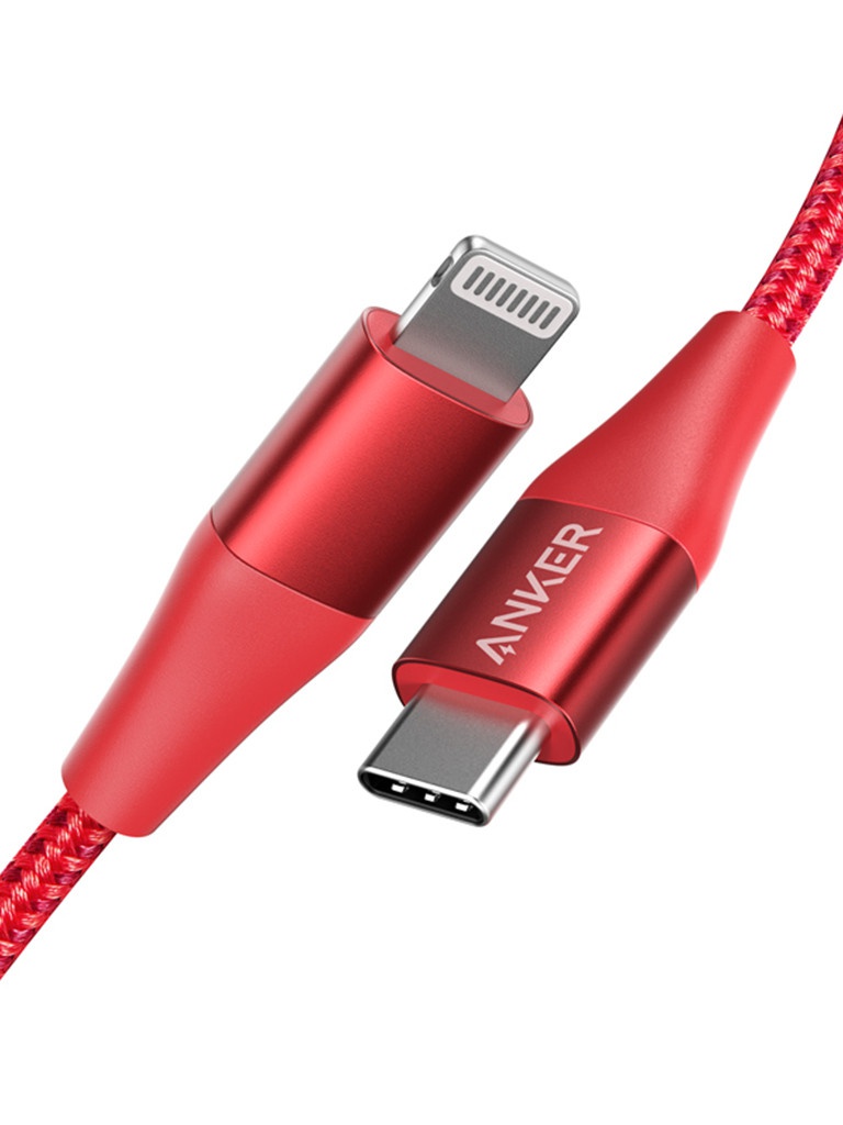 Аксессуар Anker PowerLine+ II USB-C - Lightning 90cm Red A8652H91