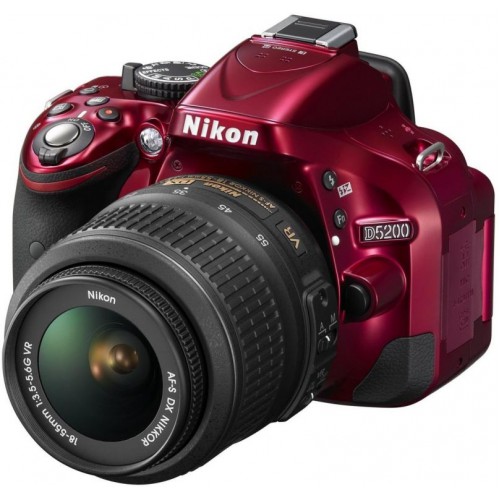 Nikon Фотоаппарат Nikon D5200 Kit AF-S DX 18-55 mm f/3.5-5.6G VR Red