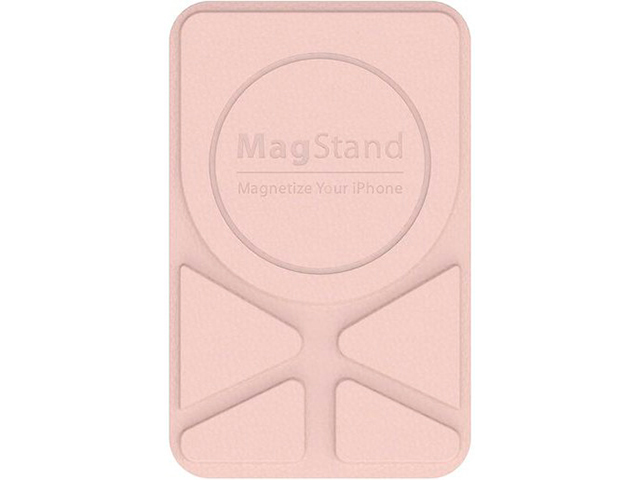 фото Аксессуар магнитное крепление-подставка switcheasy magstand leather stand для apple magsafe совместимо с apple iphone 12/11 pink gs-103-158-221-140