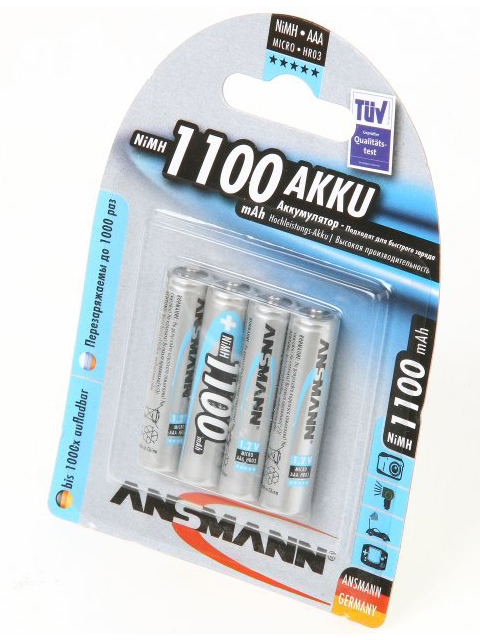 Аккумулятор AAA - Ansmann 1100mAh BL4 (4 штуки) 5035232-RU / 11445