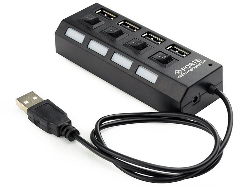 Хаб USB Activ HUB01 4xUSB Black 127307