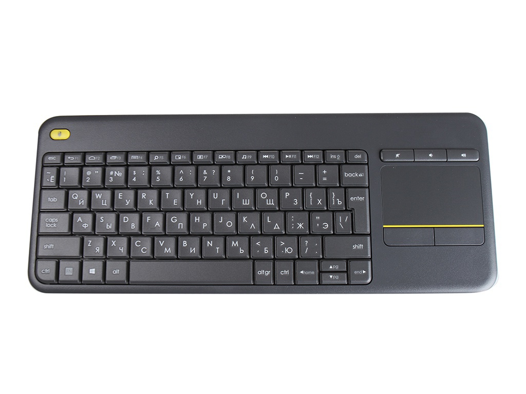 фото Клавиатура logitech wireless touch keyboard k400 plus black 920-007147 выгодный набор + серт. 200р!!!