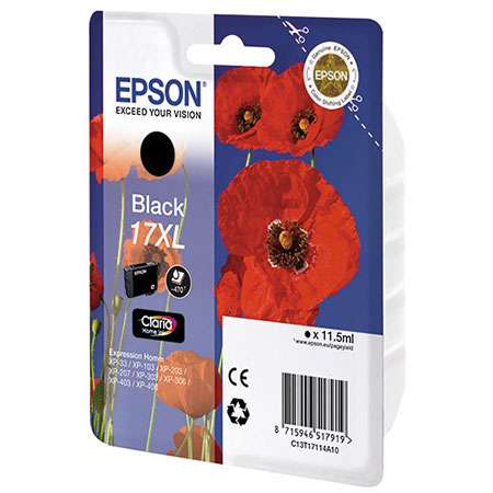 Epson Картридж Epson T1711 C13T17114A10 Black для XP-33/103/203/207/303/306/403/406