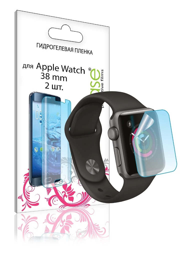 фото Аксессуар гидрогелевая пленка luxcase для apple watch 38mm 0.14mm front 2шт transparent 86149