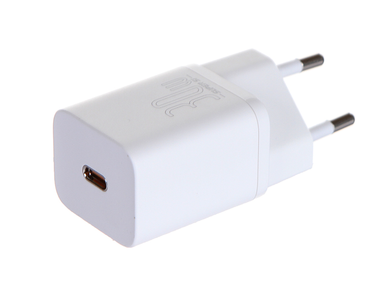фото Зарядное устройство baseus super si quick charger type-c 30w eu white ccsup-j02