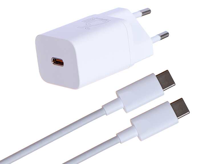 фото Зарядное устройство baseus super si quick charger 1c 25w eu sets + кабель type-c 3a 1m white tzccsup-l02