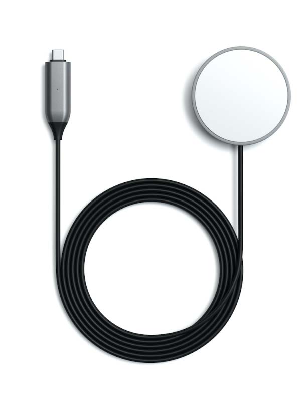 фото Зарядное устройство satechi magnetic wireless charging cable 7.5w для apple iphone space grey st-ucqimcm