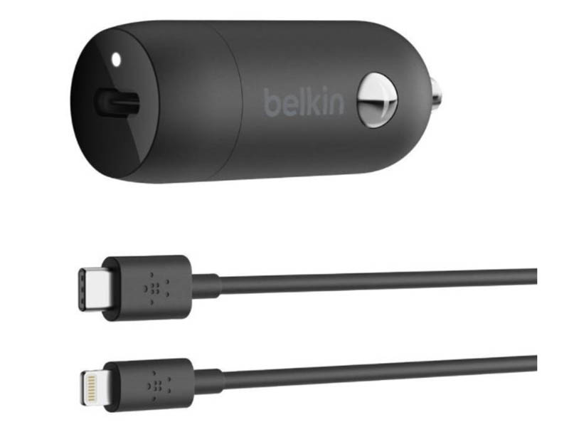 фото Зарядное устройство belkin usb-c 20w + кабель type-c - lightning black cca003bt04bk