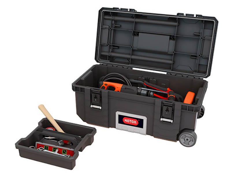 фото Ящик для инструментов keter gear 28 mobile job box black 17210204