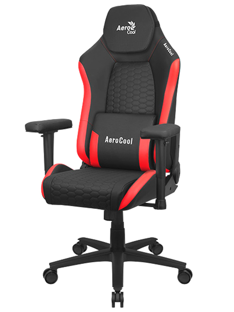 фото Компьютерное кресло aerocool crown leatherette black red