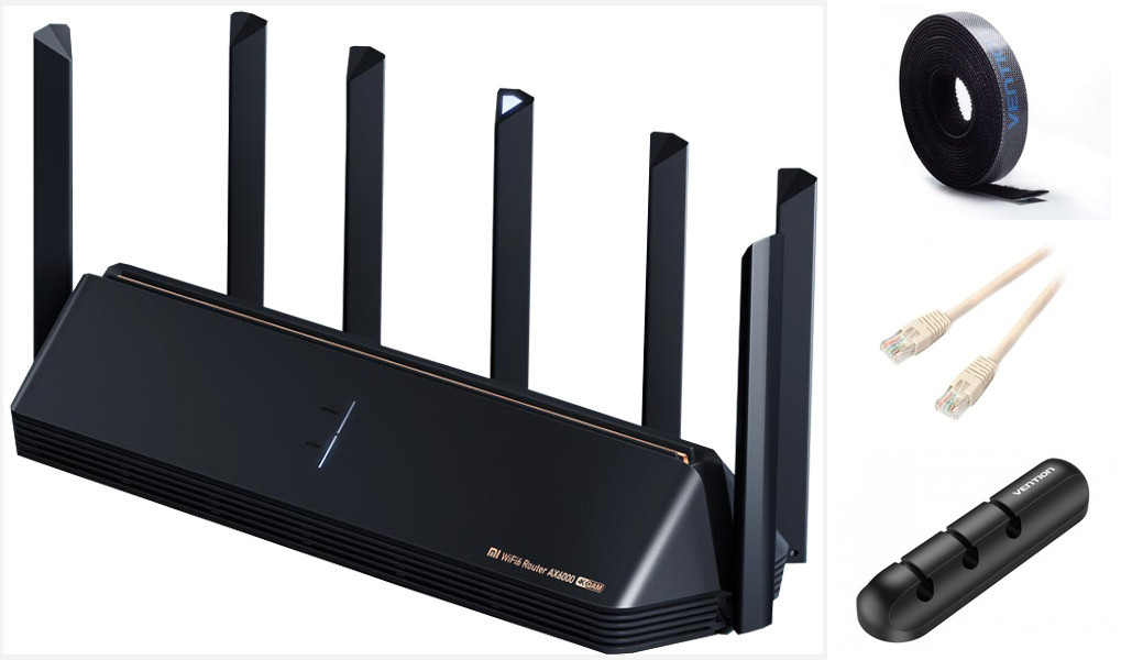 фото Wi-fi роутер xiaomi mi wi-fi router aiot ax6000 black выгодный набор + серт. 200р!!!