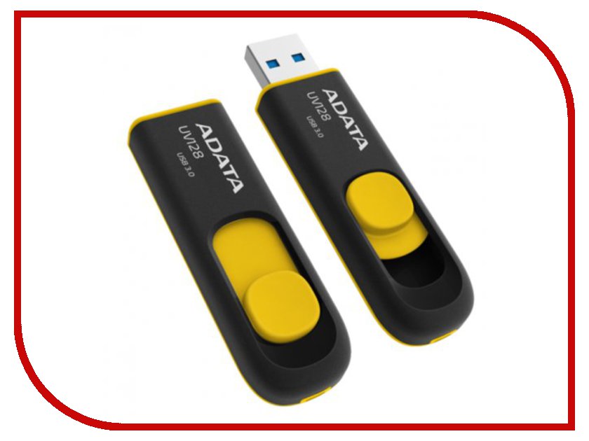 USB Flash Drive (флешка) DashDrive UV128  USB Flash Drive 16Gb - A-Data DashDrive UV128 USB 3.0 AUV128-16G-RBY