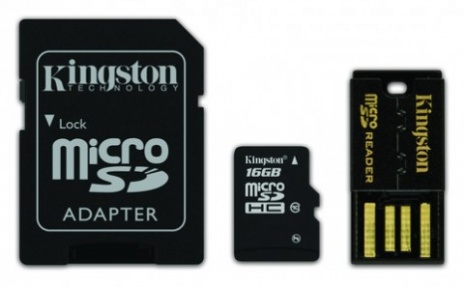 Карта памяти 16Gb - Kingston Kit - Micro Secure Digital HC Class 10 MBLY10G2/16GB c карт-ридером + переходник под SD Карта памяти 16Gb - Kingston Kit - Micro Secure Digital HC Class 10 MBLY10G2/16GB c карт-ридером + переходник под SD