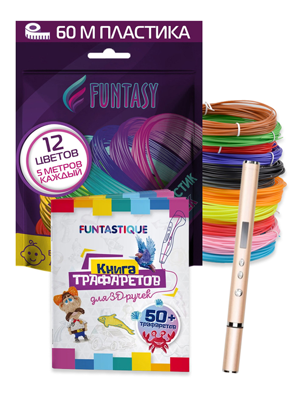 3D ручка Funtasy Trinity + ABS-пластик 12 цветов + книжка с трафаретами Gold SET31-FY-TRGL, Trinity
3D ручка Funtasy Trinity + ABS-пластик 12 цветов + книжка с трафаретами Gold SET31-FY-TRGL, Trinity
