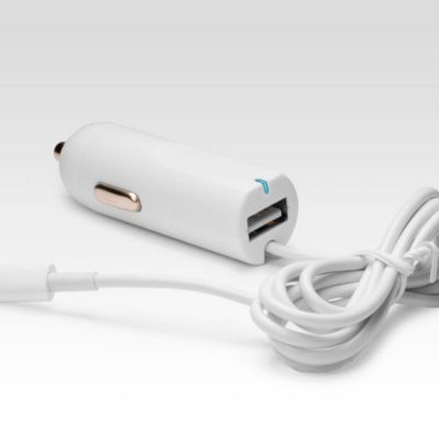  Аксессуар iQFuture IQ-CC01 2100 mA для iPhone 5 / iPad 4 / iPad mini / iPod 5 + USB автомобильное White