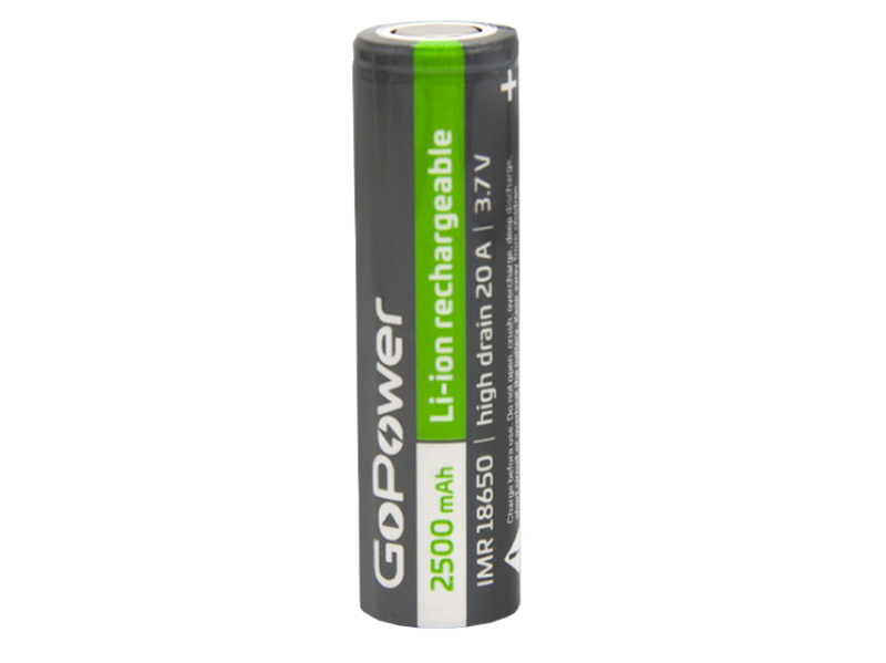 Аккумулятор GoPower Li-ion IMR18650 PC1 20A 3.7V 2500mAh без защиты выс.ток плос.конт. 00-00018356, 00-00018356
Аккумулятор GoPower Li-ion IMR18650 PC1 20A 3.7V 2500mAh без защиты выс.ток плос.конт. 00-00018356, 00-00018356