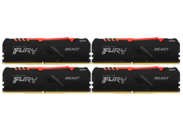 Модуль памяти Kingston Fury Beast Black RGB DDR4 3200MHz PC25600 CL16 32Gb KIT (4x32Gb) F432C16BBAK4/32, KF432C16BBAK4/32
Модуль памяти Kingston Fury Beast Black RGB DDR4 3200MHz PC25600 CL16 32Gb KIT (4x32Gb) F432C16BBAK4/32, KF432C16BBAK4/32