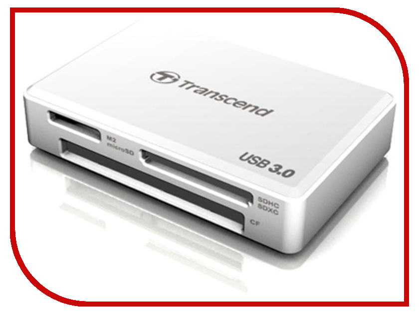 - Transcend Multi Card Reader USB 3.0 TS-RDF8W White