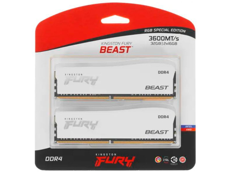 Модуль памяти Kingston Fury Beast White RGB SE DDR4 DIMM 3600Mhz PC28800 CL18 - 32Gb Kit (2x16Gb) KF436C18BWAK2/32, Fury Beast White RGB SE
Модуль памяти Kingston Fury Beast White RGB SE DDR4 DIMM 3600Mhz PC28800 CL18 - 32Gb Kit (2x16Gb) KF436C18BWAK2/32, Fury Beast White RGB SE