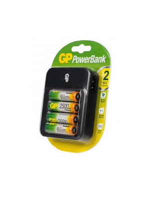 GP Зарядное устройство GP PowerBank 550 + 4 ак. AA 2500 mAh (PB550GS250-2CR4)