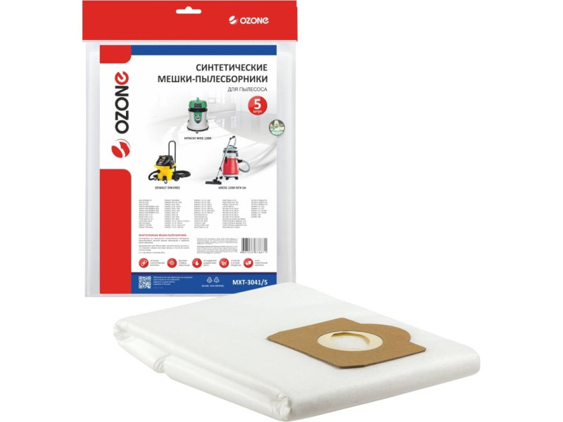 Мешки-пылесборники Ozone MXT-3041/5 5шт для Kress 1200 NTX EA/Aeg/Bosch/Dewalt/Hitachi/Nilfisk/Portotecnica/Soteco/Sparky, MXT-3041/5
Мешки-пылесборники Ozone MXT-3041/5 5шт для Kress 1200 NTX EA/Aeg/Bosch/Dewalt/Hitachi/Nilfisk/Portotecnica/Soteco/Sparky, MXT-3041/5
