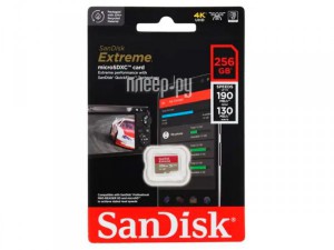 Фото 256Gb - SanDisk Extreme Micro Secure Digital XC Class 10 UHS-I A2 V30 U3 SDSQXAV-256G-GN6MN (Оригинальная!)