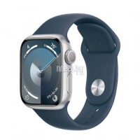 Фото APPLE Watch Series 9 GPS 41mm Silver Aluminium Case with Storm Blue Sport Band - M/L MR913