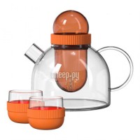 Фото Набор для чая Kiss Kiss Fish Boogie Woogie Teapot with Cups Orange TEAP06-U