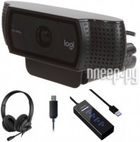 Фото Logitech Web HD Pro C920 Black 960-000998 / 960-001055 Выгодный набор + подарок серт. 200Р!!!