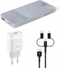 Фото Baseus Power Bank Magnetic Wireless Fast Charging 10000mAh 20W White PPCX010202 Выгодный набор + подарок серт. 200Р!!!