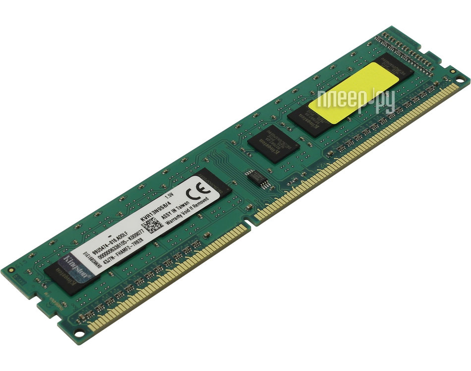   Kingston ValueRAM DDR3 DIMM 1333MHz PC3-10600 - 4Gb KVR13N9S8 / 4  1934 