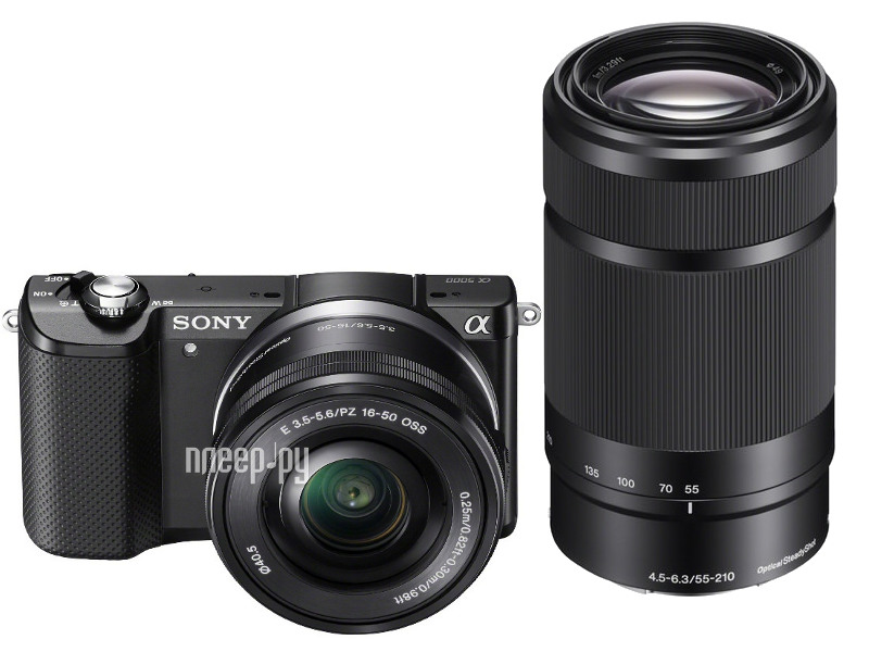  Sony Alpha A5000 Kit 16-50, 55-210 mm Black  36706 