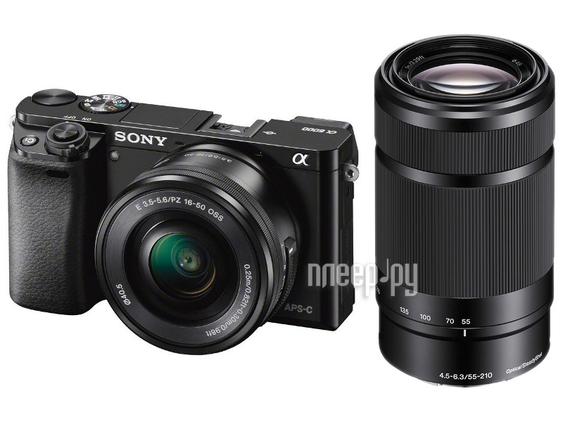  Sony Alpha A6000 Kit 16-50, 55-210 mm Black 