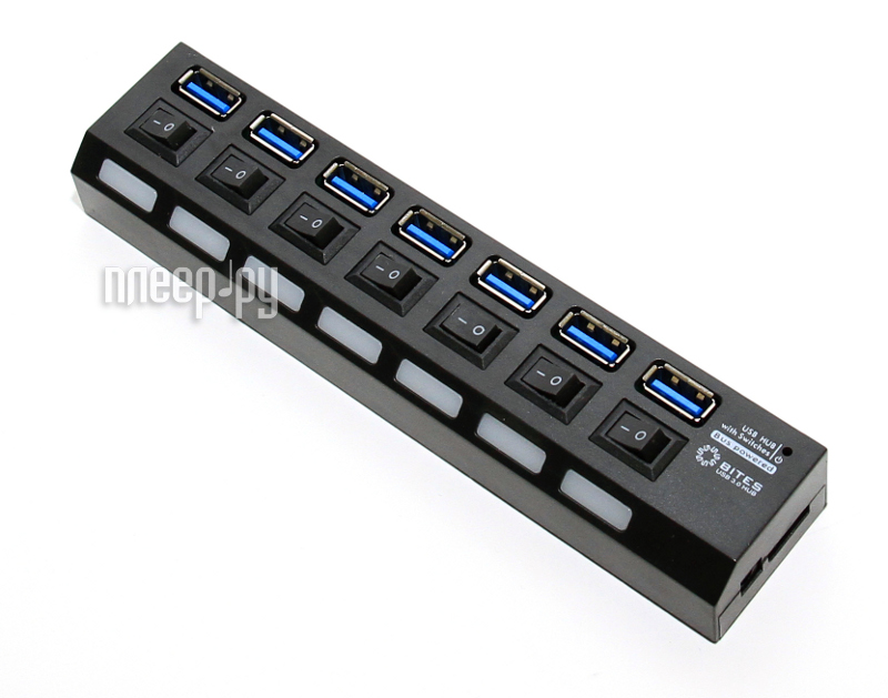 5bites HB37-303PBK USB 7 ports Black