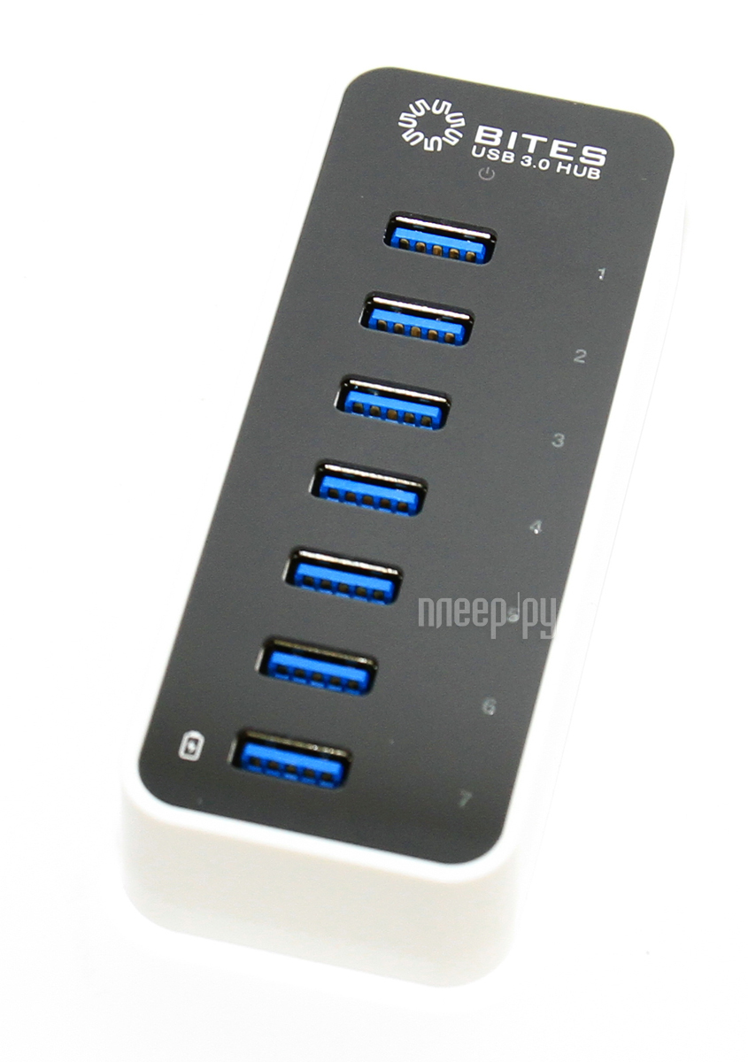 5bites HB37-305PWH USB 7 ports Black-White 