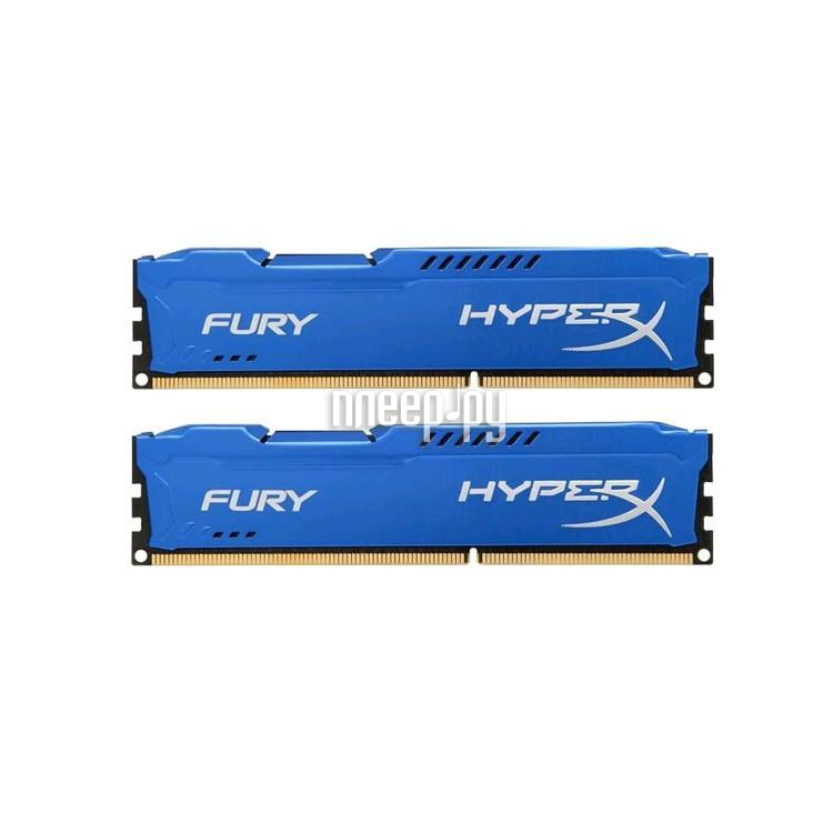   Kingston HyperX Fury Blue Series DDR3 DIMM 1866MHz PC3-15000 CL10 - 16Gb KIT (2x8Gb) HX318C10FK2 / 16