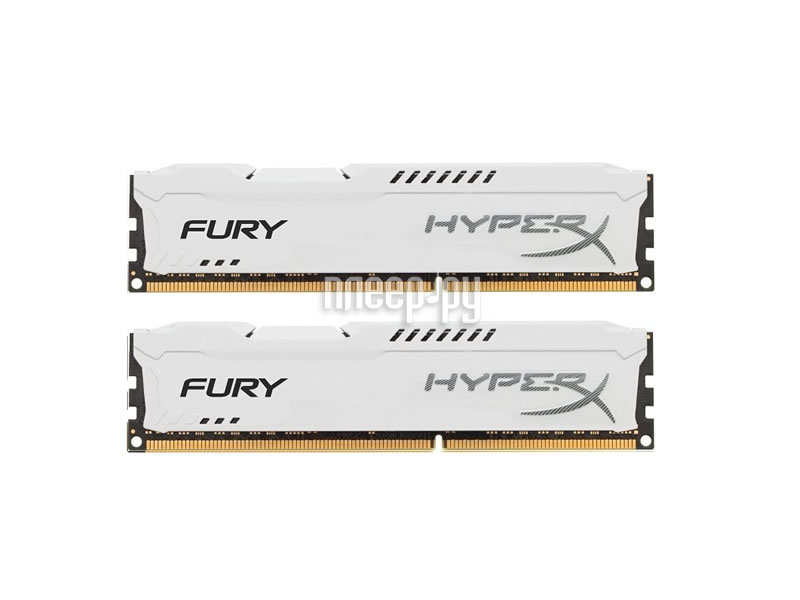   Kingston HyperX Fury White Series DDR3 DIMM 1600MHz PC3-12800 CL10 - 8Gb KIT (2x4Gb) HX316C10FWK2 / 8 