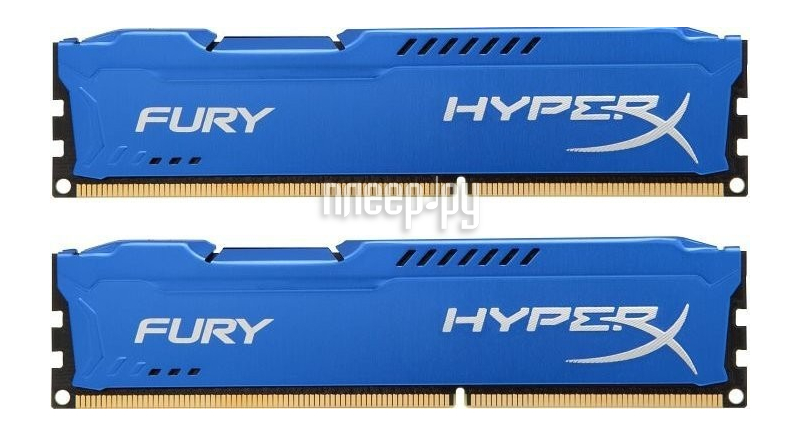   Kingston HyperX Fury Series DDR3 DIMM 1600MHz PC3-12800 CL10 - 16Gb KIT (2x8Gb) HX316C10FK2 / 16 