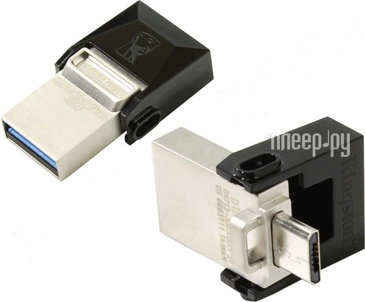 USB Flash Drive 64Gb - Kingston DataTraveler microDuo USB 3.0 DTDUO3 / 64GB