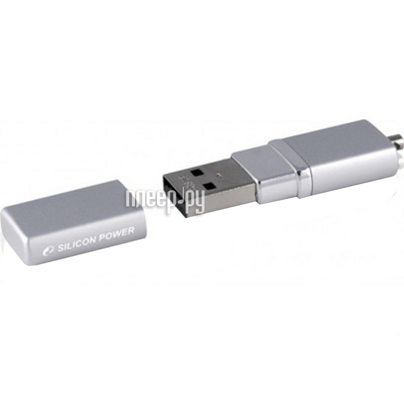 USB Flash Drive 8Gb - Silicon Power LuxMini 710 Grey SP008GBUF2710V1S  352 