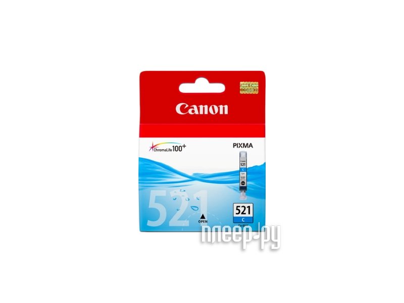  Canon CLI-521C Cyan  Pixma iP3600 / iP4600 / MP540 / MP620 / MP630 / MP980 2934B004  555 